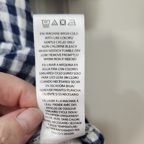 beachlunchlounge Double Layer Cotton Gauze Button-Down Shirt In Gingham Plaid XL - Picture 4 of 7